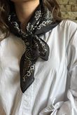 Buta Persian Silky Blend Square Scarf Black
